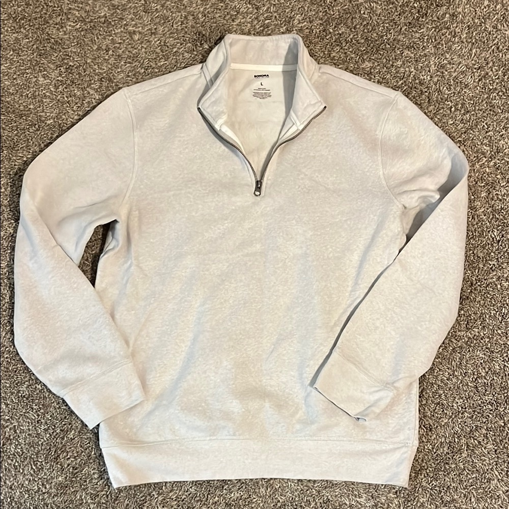 Sonoma Cream Zip Up Sweater Soft Plush Versatile